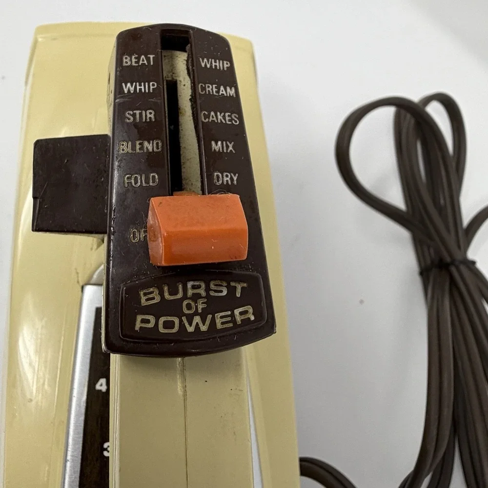 Vintage Sunbeam Mixmaster Hand Mixer 5 Speed Burst Of Power Mixer Only w/ Beater